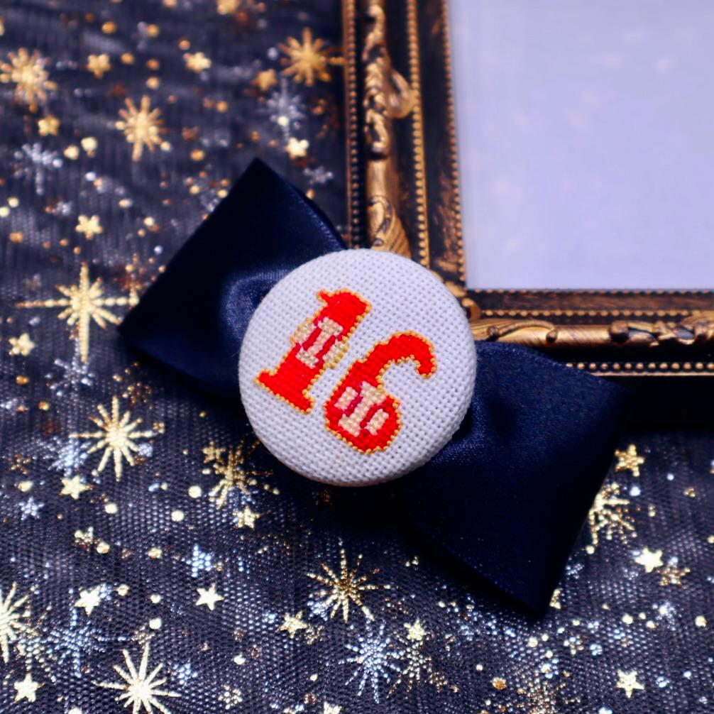 【オーダー可能】背番号 くるみボタンのヘアゴム クロスステッチ刺繍 侍ジャパン | 8枚目